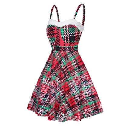 Robe Vintage Carreaux Lacets Rouge - Louise Vintage