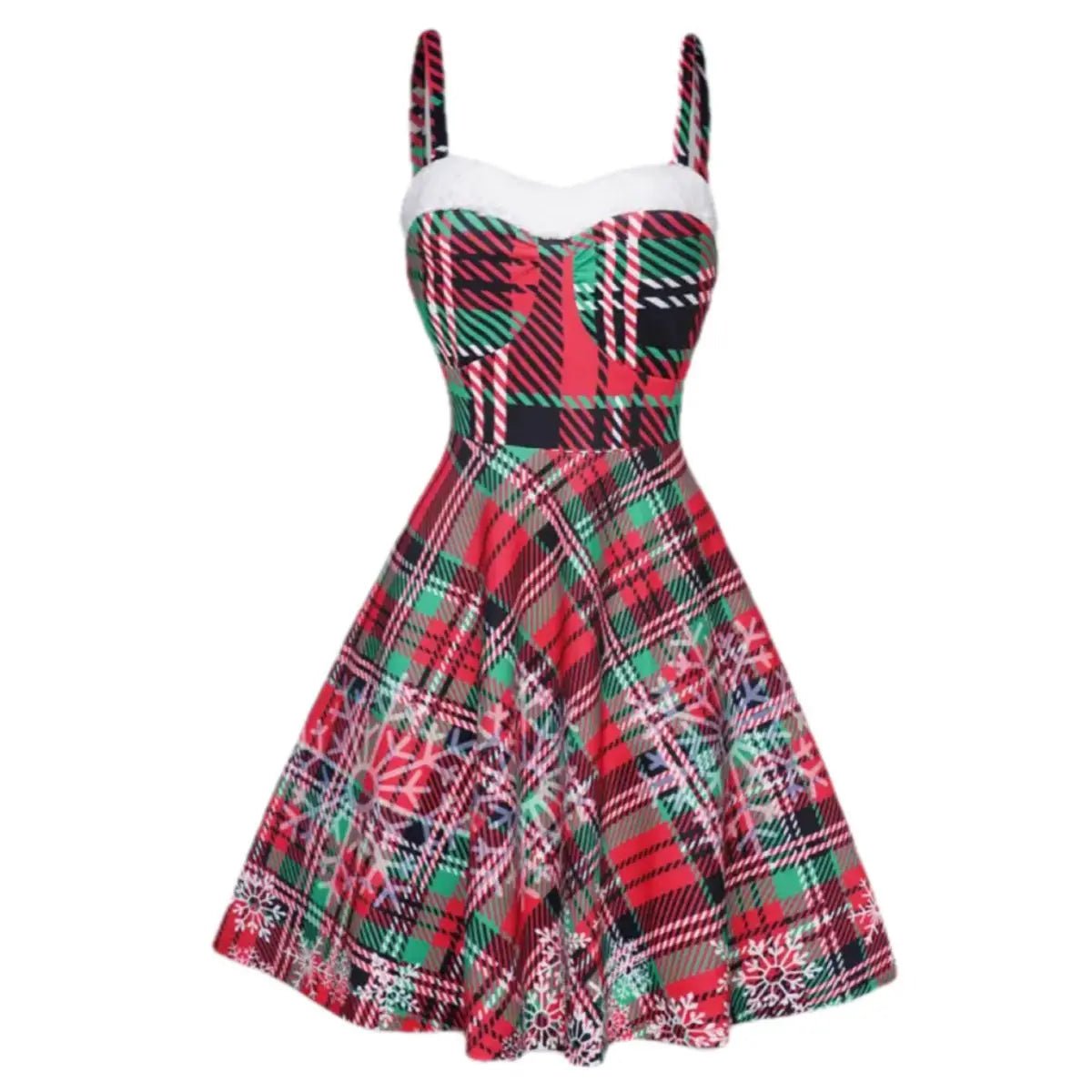 Robe Vintage Carreaux Lacets Rouge - Louise Vintage