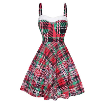 Robe Vintage Carreaux Lacets Rouge - Louise Vintage