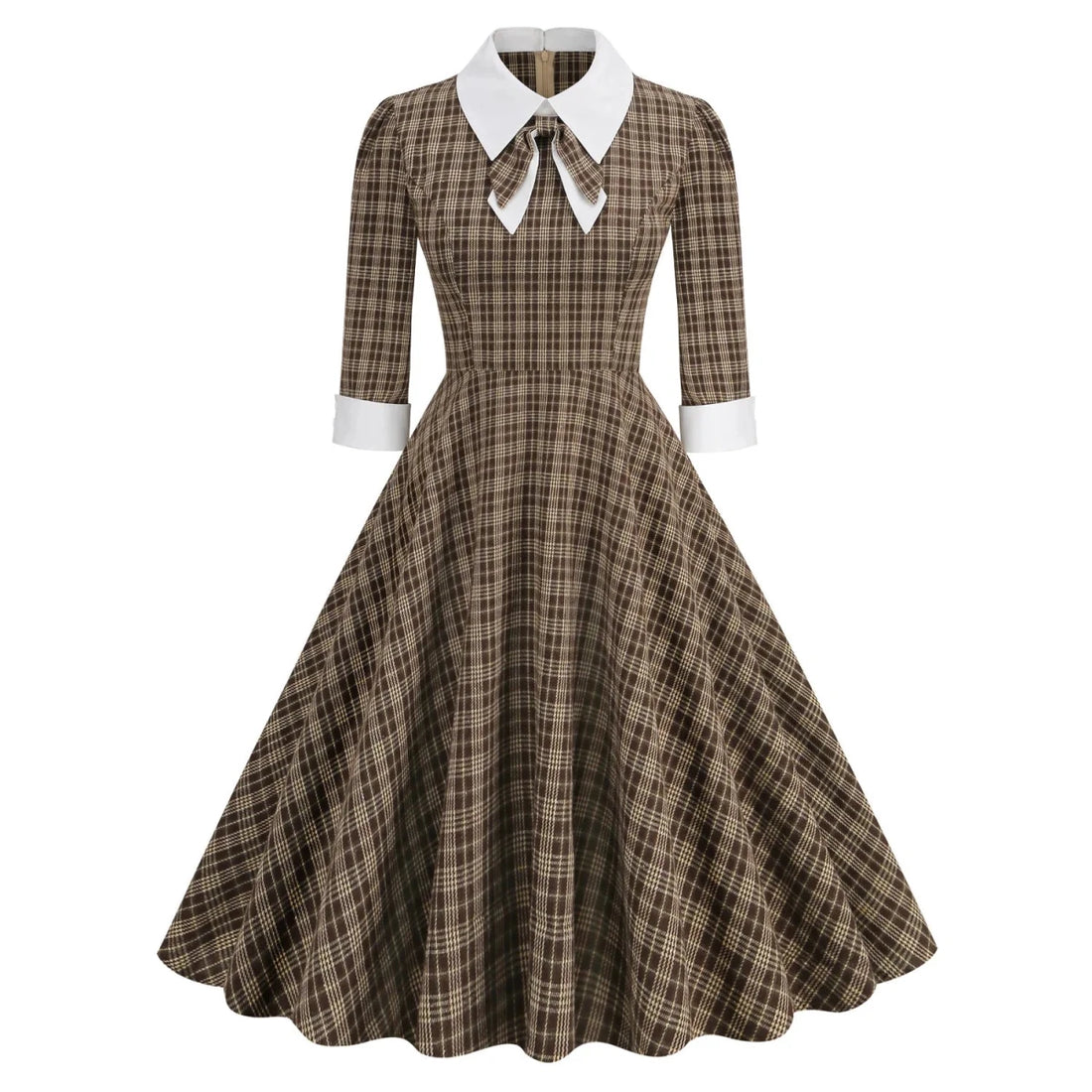 Robe Vintage Carreaux Noir - Louise Vintage