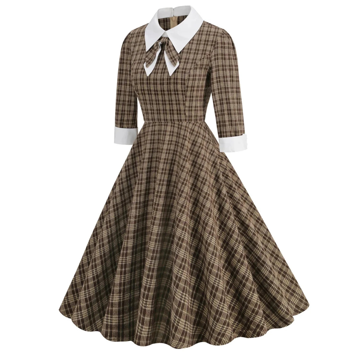 Robe Vintage Carreaux Noir - Louise Vintage