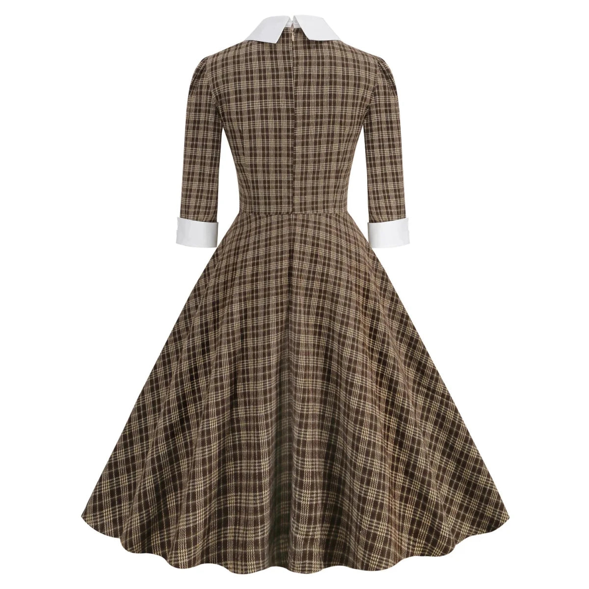 Robe Vintage Carreaux Noir - Louise Vintage