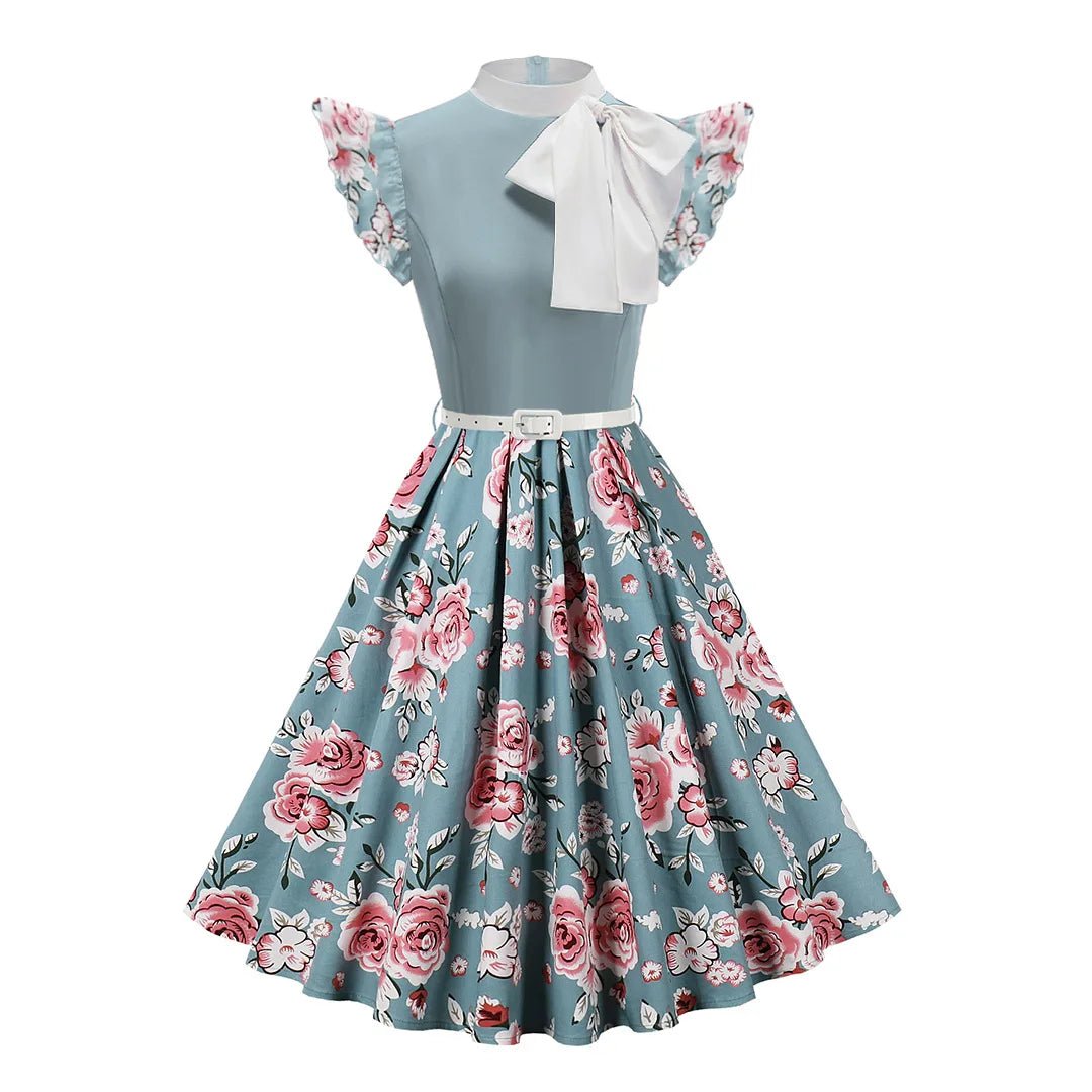 Robe Vintage Chic Rétro Fleurs Ouvertes - Louise Vintage