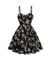 Robe Vintage Chic Rétro Noire Fleurie - Louise Vintage