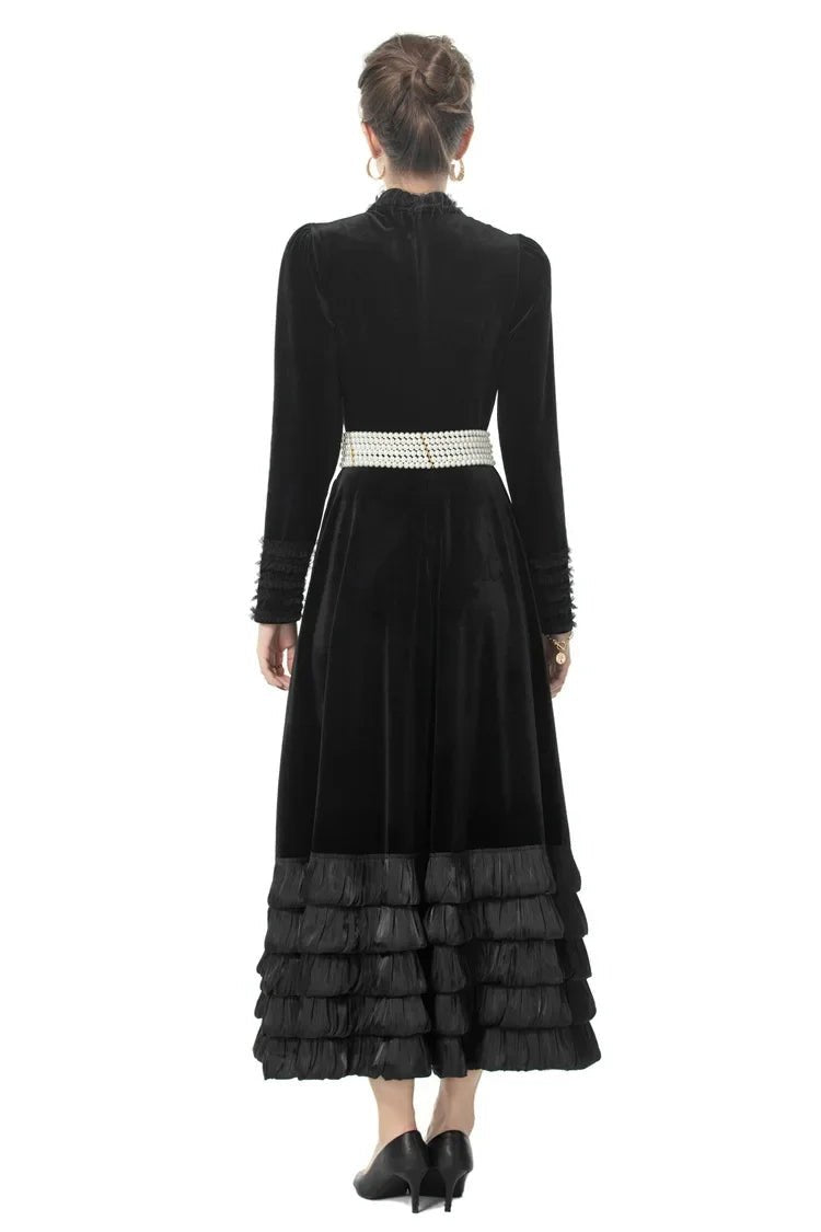 Robe Vintage Col Claudine Noire - Louise Vintage