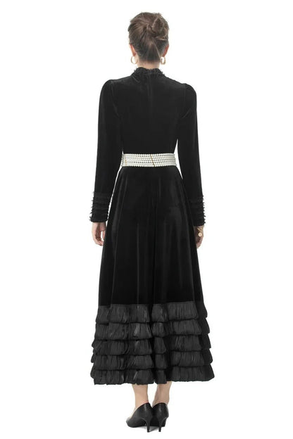 Robe Vintage Col Claudine Noire - Louise Vintage
