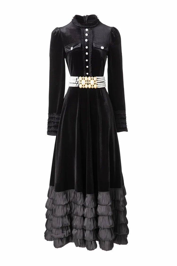 Robe Vintage Col Claudine Noire - Louise Vintage