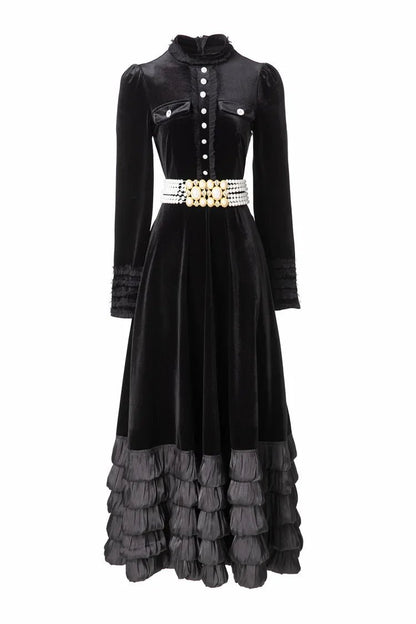 Robe Vintage Col Claudine Noire - Louise Vintage