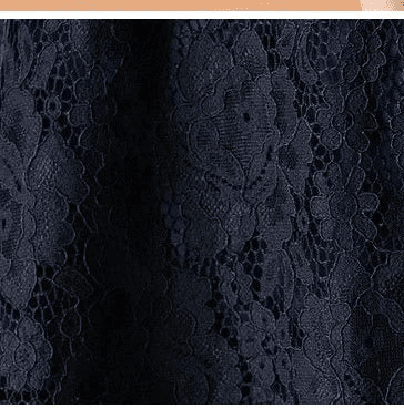 Robe Vintage Col en V Dentelle Marine - Louise Vintage