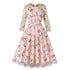 Robe Vintage Col Rond Creme Fleurs - Louise Vintage