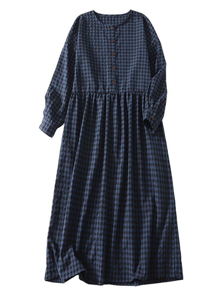 Robe Vintage Coton Carreaux - Louise Vintage
