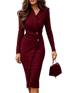 Robe Vintage Crayon Années 40 Fuschia - Louise Vintage