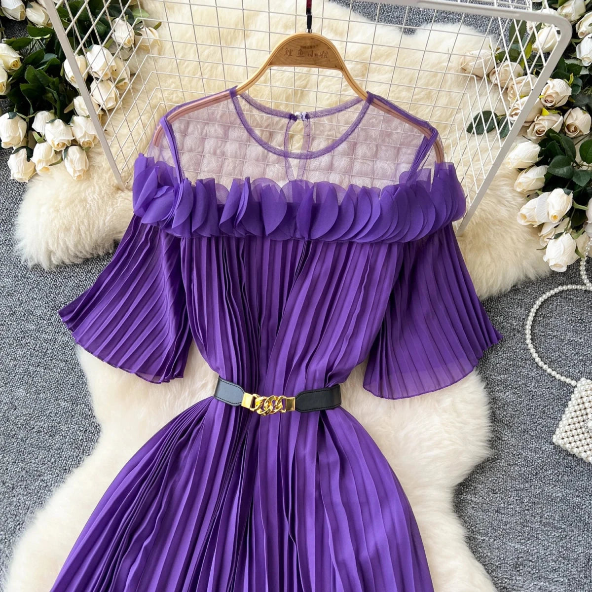 Robe Vintage de Qualité Violet - Louise Vintage