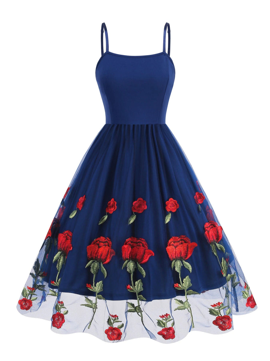 Robe Vintage de Soirée Bleu - Louise Vintage