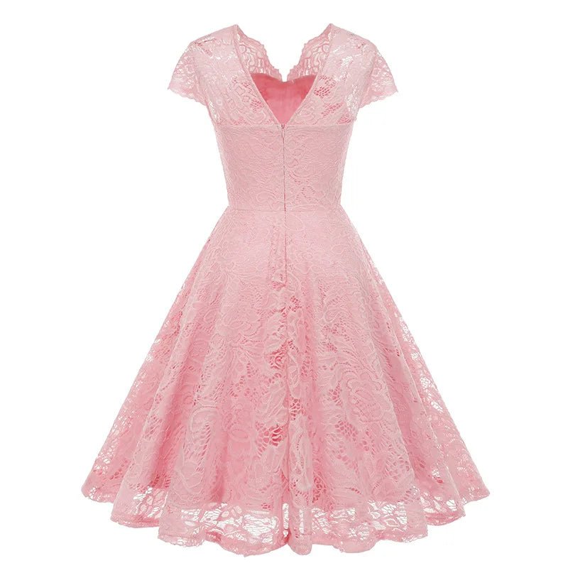 Robe Vintage de Soirée Rose - Louise Vintage