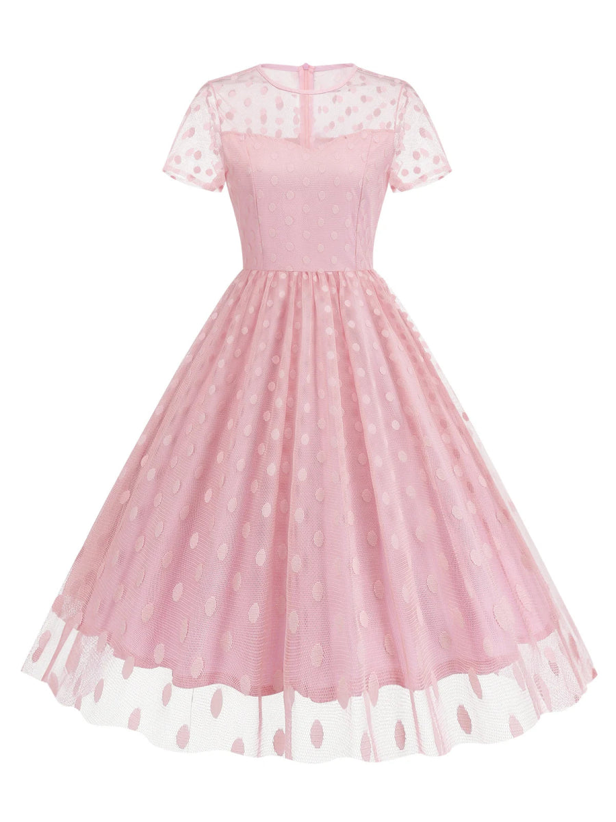 Robe Vintage de Soirée Rose - Louise Vintage