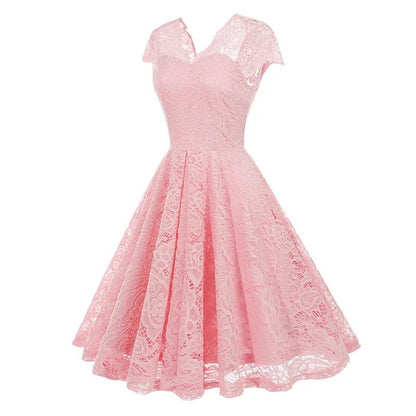 Robe Vintage de Soirée Rose - Louise Vintage