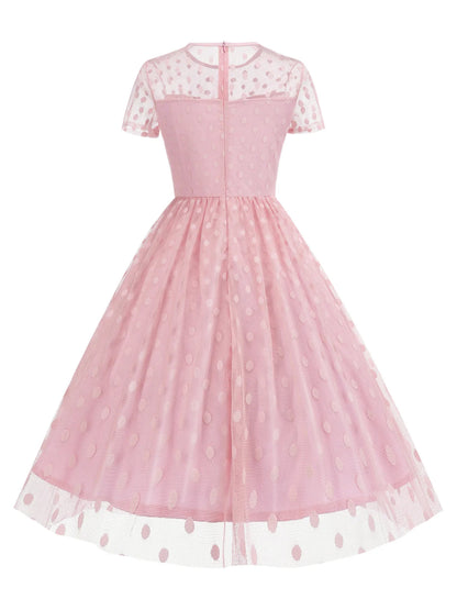 Robe Vintage de Soirée Rose - Louise Vintage