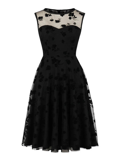 Robe Vintage Dentelle Année 50 Noire - Louise Vintage