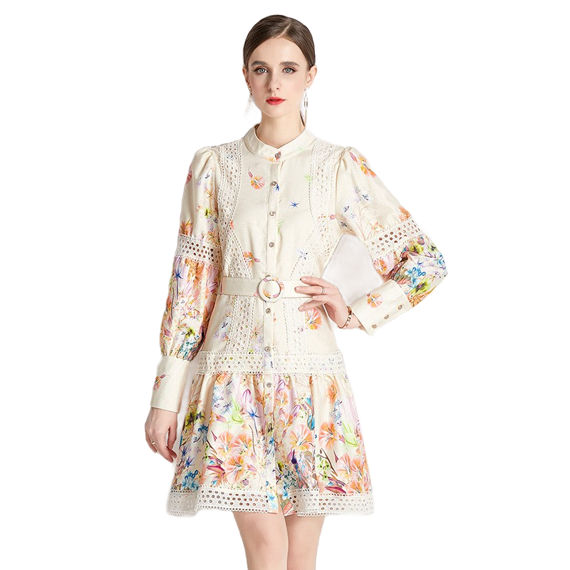 Robe Vintage Dessin Manches Longues - Louise Vintage