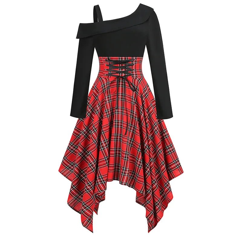 Robe Vintage Ecosse Noir - Louise Vintage