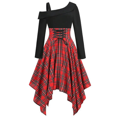 Robe Vintage Ecosse Noir - Louise Vintage