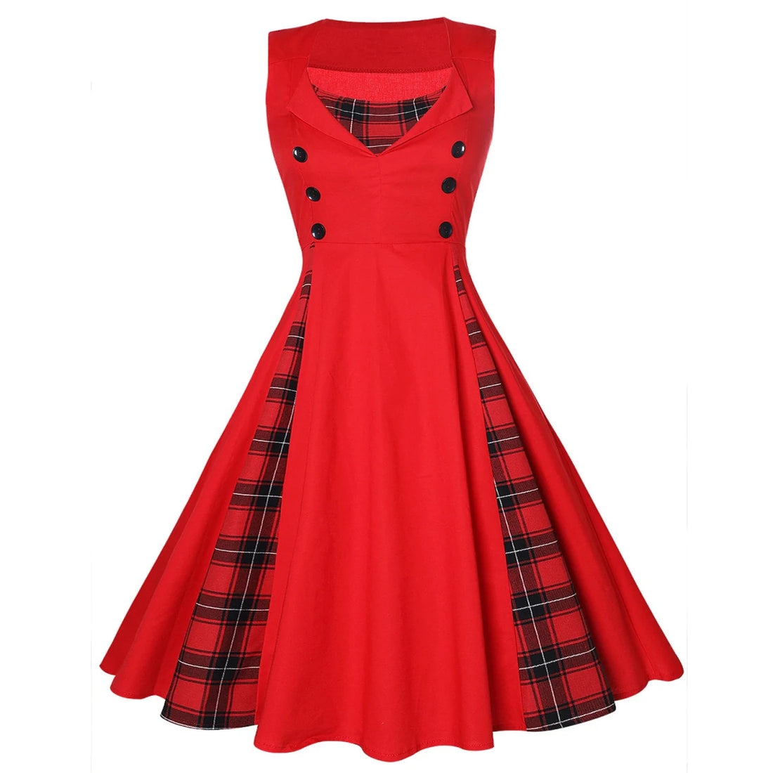 Robe Vintage Epaules Nues Tartan - Louise Vintage