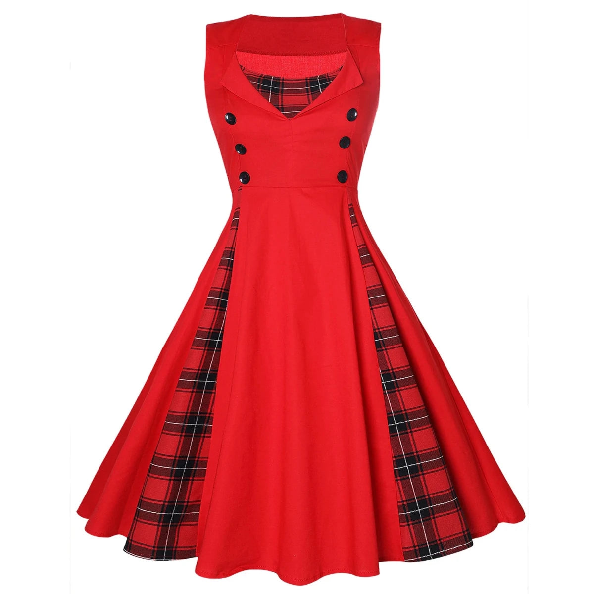 Robe Vintage Epaules Nues Tartan - Louise Vintage