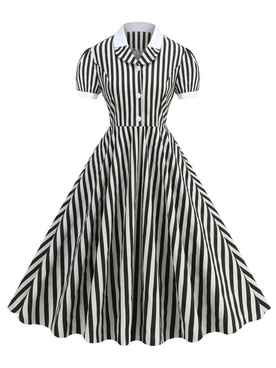 Robe Vintage Femme Noire et Blanche - Louise Vintage