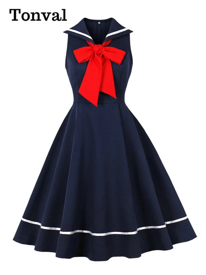 Robe Vintage Grande Taille Année 50 Bleu - Louise Vintage
