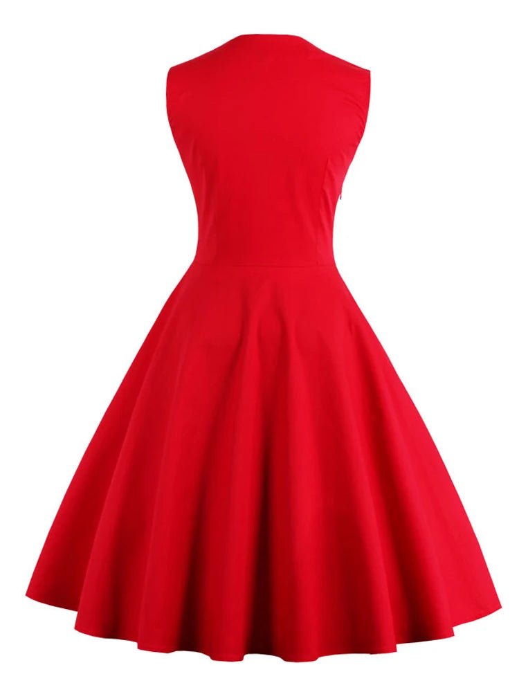Robe Vintage Grande Taille Année 50 Rouge - Louise Vintage