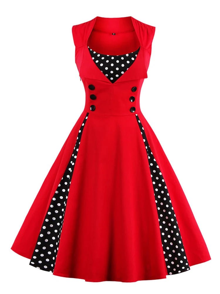 Robe Vintage Grande Taille Année 50 Rouge - Louise Vintage