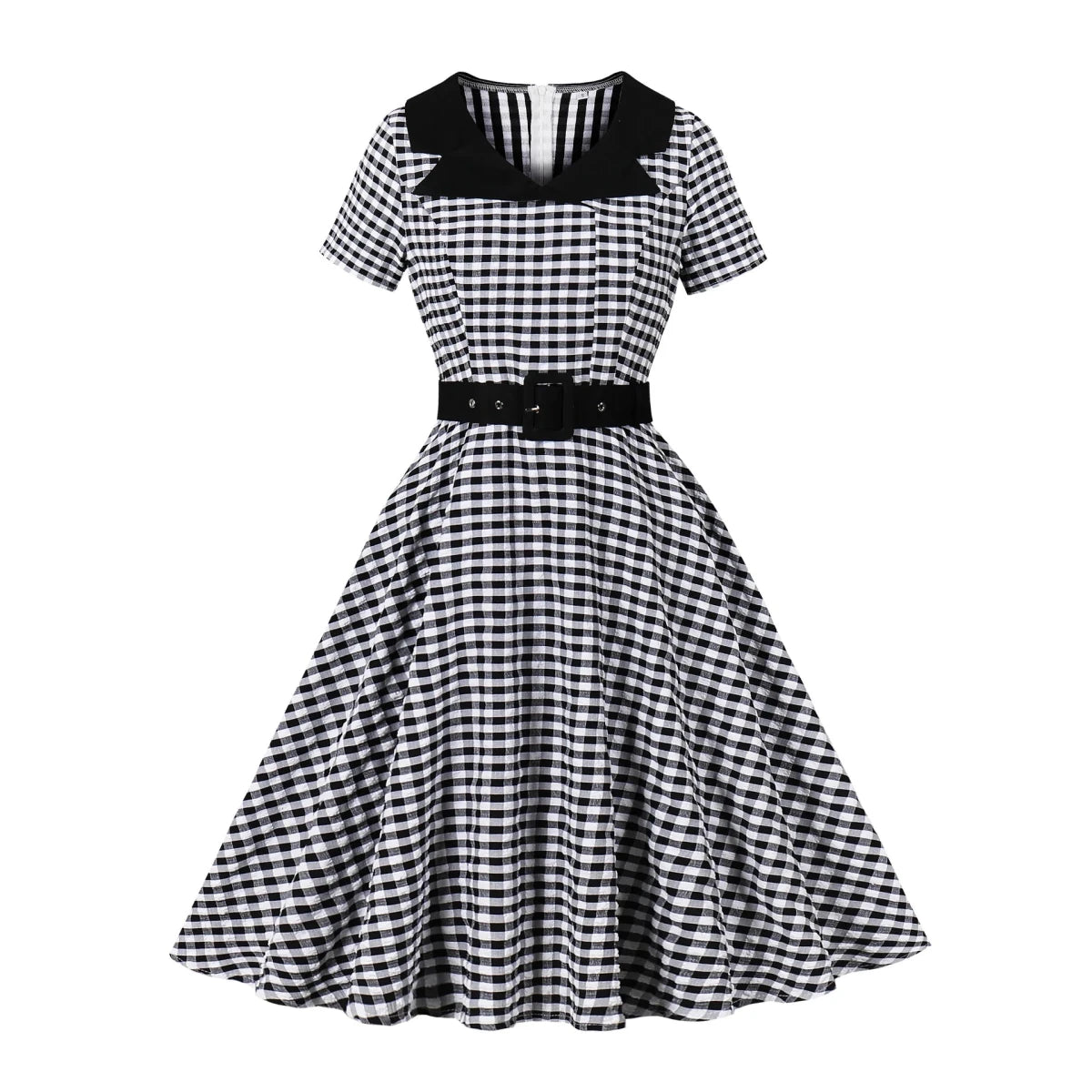 Robe Vintage Grande Taille Blanc Noir - Louise Vintage