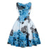 Robe Vintage Grande Taille Bleu Oiseaux - Louise Vintage