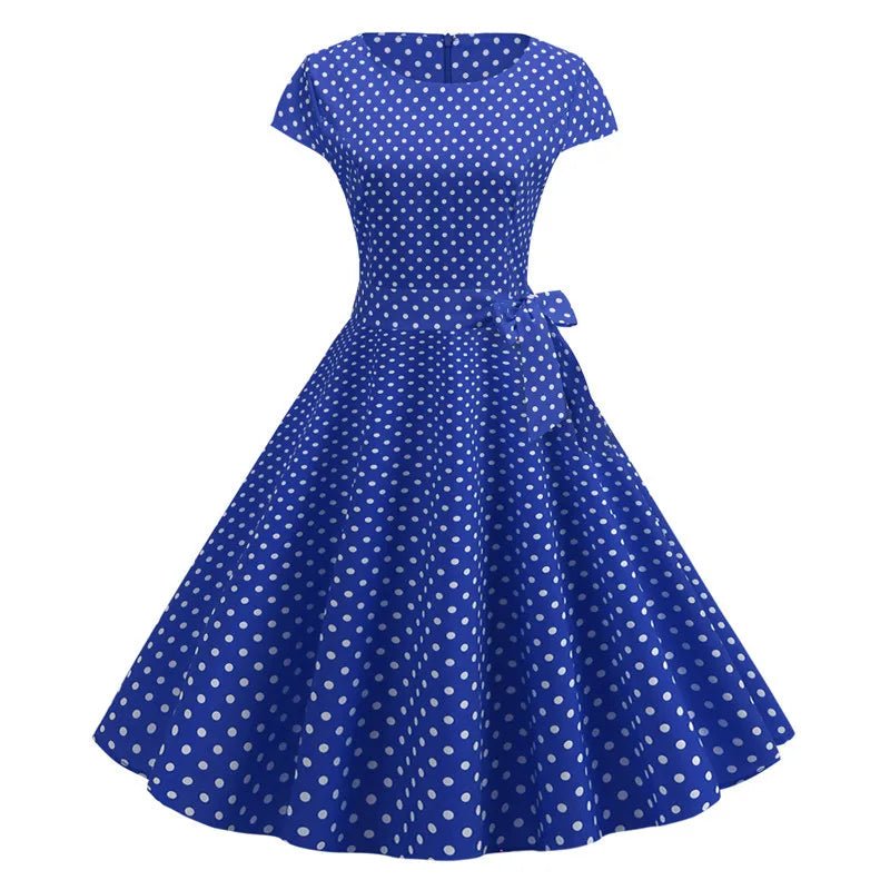 Robe Vintage Grande Taille Bleue Pois - Louise Vintage