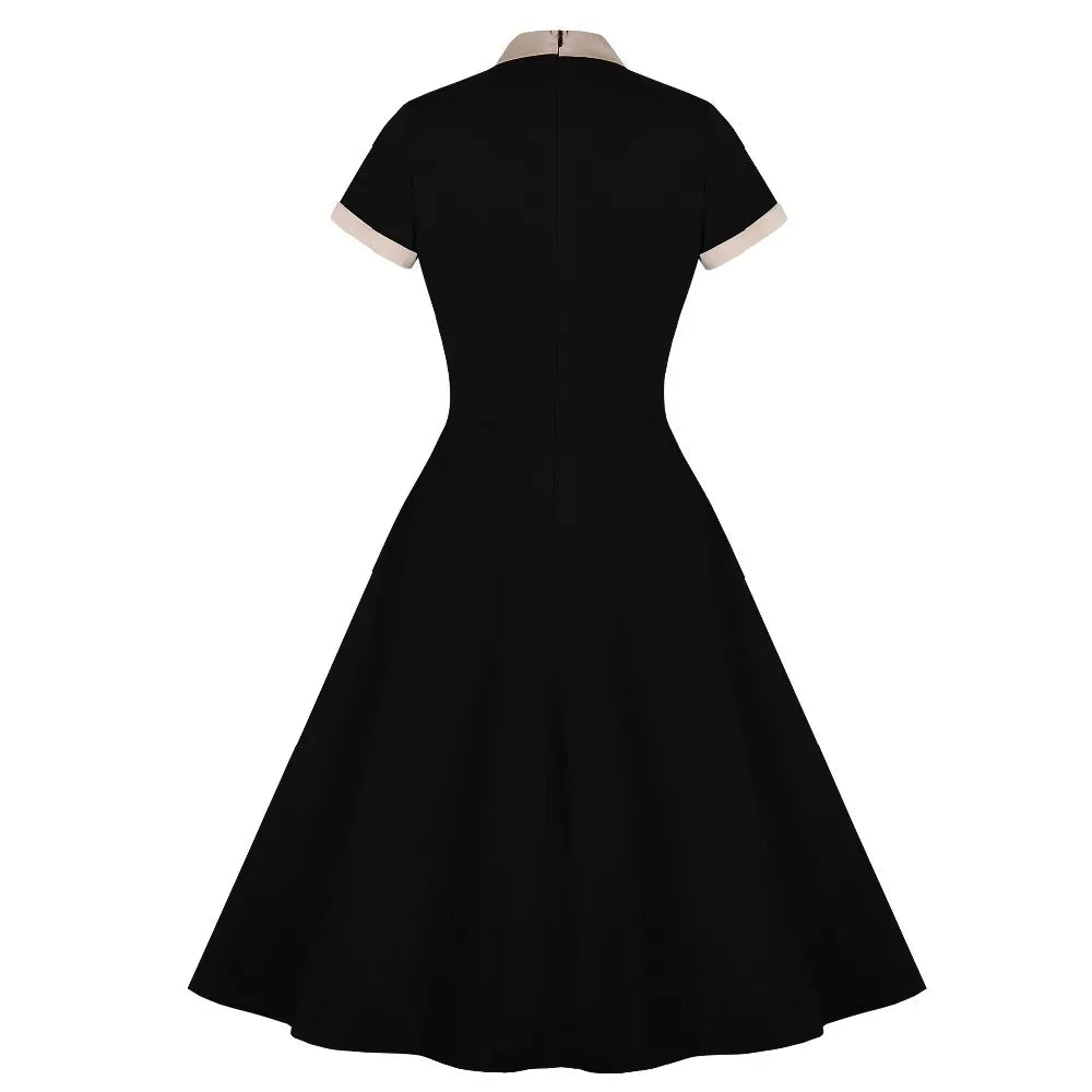 Robe Vintage Grande Taille Chic Noir - Louise Vintage
