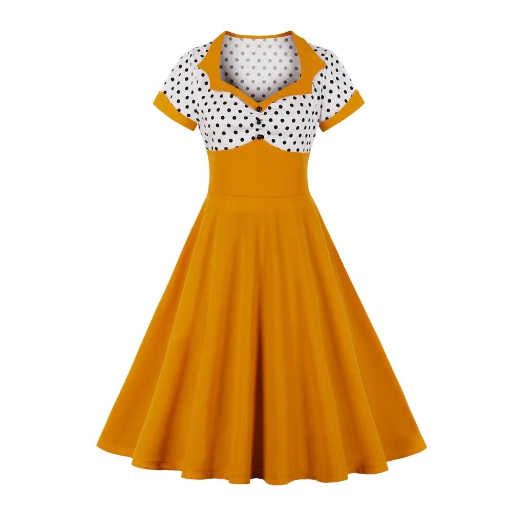 Robe Vintage Grande Taille Jaune - Louise Vintage