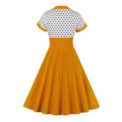 Robe Vintage Grande Taille Jaune - Louise Vintage