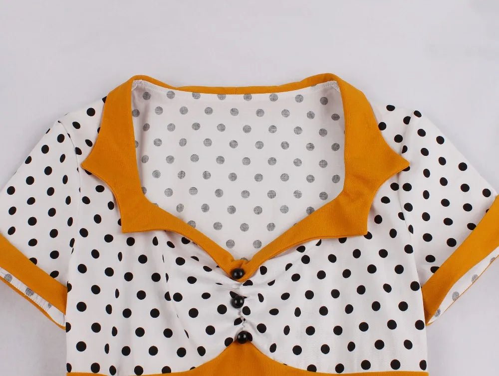 Robe Vintage Grande Taille Jaune - Louise Vintage