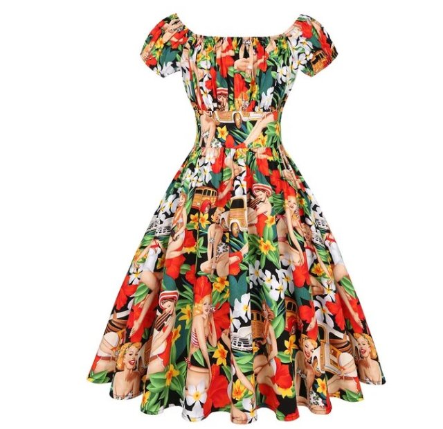 Robe Vintage Grande Taille Nature été - Louise Vintage