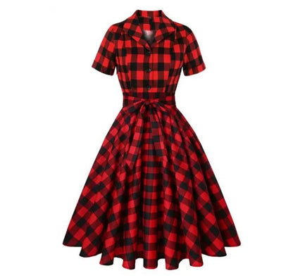 Robe Vintage Grande Taille Noeud Papillon Marine - Louise Vintage