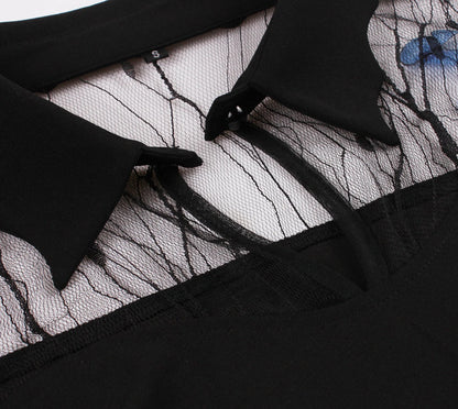 Robe Vintage Grande Taille Noire Fleurs Brodées - Louise Vintage