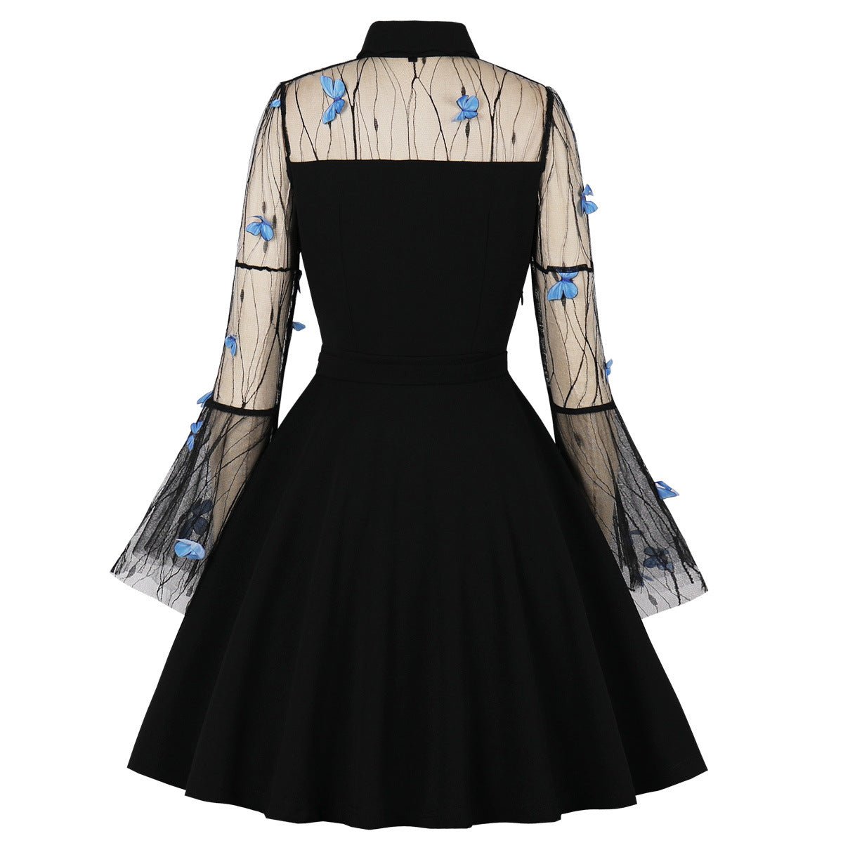 Robe Vintage Grande Taille Noire Fleurs Brodées - Louise Vintage