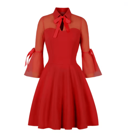 Robe Vintage Grande Taille Paillettes Rouge - Louise Vintage