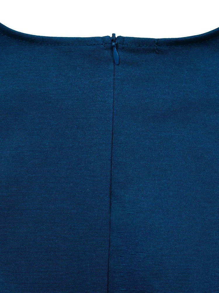 Robe Vintage Grande Taille Rayée Bleu - Louise Vintage