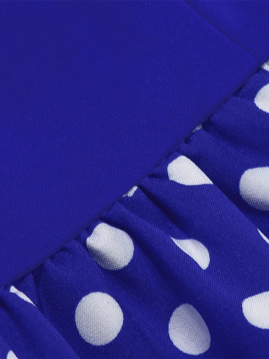Robe Vintage Grande Taille Rétro Bleu - Louise Vintage