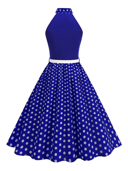 Robe Vintage Grande Taille Rétro Bleu - Louise Vintage