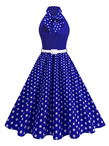 Robe Vintage Grande Taille Rétro Bleu - Louise Vintage