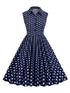 Robe Vintage Grande Taille Rétro Marine - Louise Vintage
