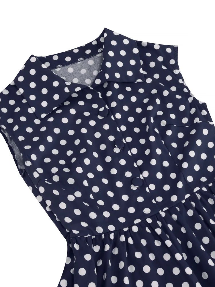 Robe Vintage Grande Taille Rétro Marine - Louise Vintage